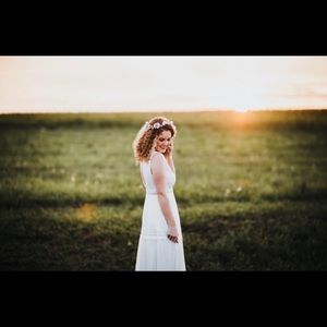 Floor length white dress